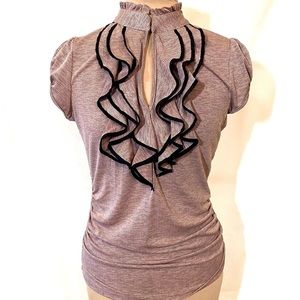 SOLD - HeartSoul - Ruffle Keyhole Top, Large NWT